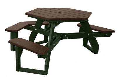 ADA accessible Standard Open Hexagonal Picnic Table
