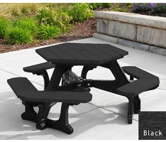 Recycled Plastic Standard Plaza Hexagonal Picnic Table