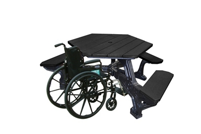 ADA accessible Standard Plaza Hexagonal Picnic Table