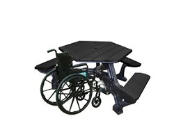 ADA accessible Standard Plaza Hexagonal Picnic Table