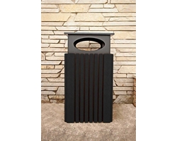 Covered Outdoor Poly Trash Receptacle - 40 Gallon
