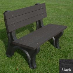 Deluxe Recycled Plastic Bench with Back 4'