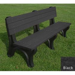 Deluxe Recycled Plastic Bench with Back 6'