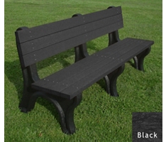 Deluxe Recycled Plastic Bench with Back 6'