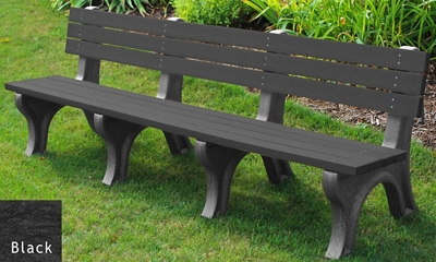 Deluxe Plastic Bench with Back 8'