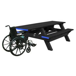 ADA Accessible Recycled Plastic Deluxe Picnic Table 8'