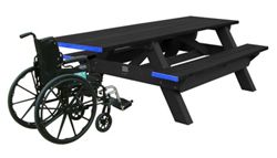 ADA Accessible Recycled Plastic Deluxe Picnic Table 8'
