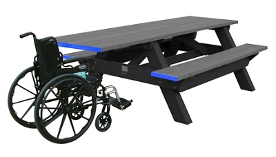 ADA Accessible Recycled Plastic Deluxe Picnic Table 8'