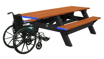 ADA Accessible Recycled Plastic Deluxe Picnic Table 8'