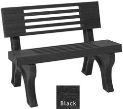 Elite Recycled Plastic Park Bench with Back 4'