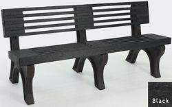 Elite Recycled Plastic Park Bench with Back 6'