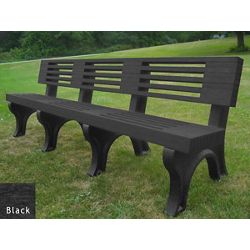 Elite Recycled Plastic Park Bench with Back 8'