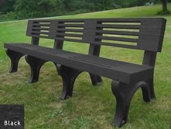 Elite Recycled Plastic Park Bench with Back 8'