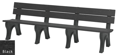 Recycled Plastic Outdoor Bench with Economizer Traditional Back 8'