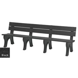 Recycled Plastic Outdoor Bench with Economizer Traditional Back 8'