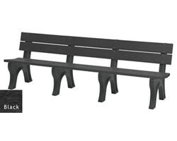 Recycled Plastic Outdoor Bench with Economizer Traditional Back 8'