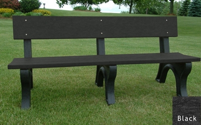 Landmark Plastic Recycled Bench with Back 6'