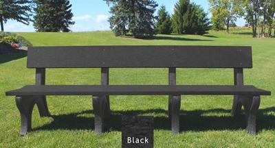 Landmark Plastic Recycled Bench with Back 8'
