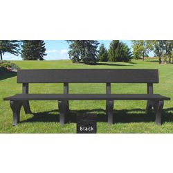 Landmark Plastic Recycled Bench with Back 8'