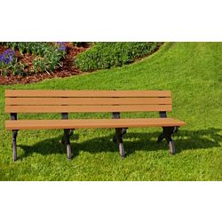 Monarque Recycled Plastic Armless Bench with Back 8'