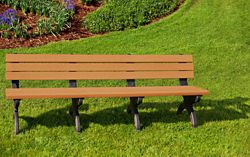 Monarque Recycled Plastic Armless Bench with Back 8'