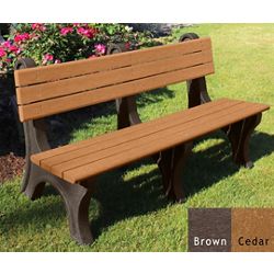 Park Classic Recycled Plastic Bench with Back 6'