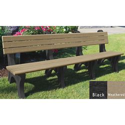 Park Classic Recycled Plastic Bench with Back 8'