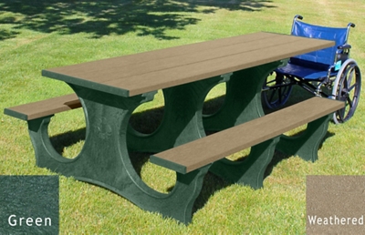 Easy Access ADA Accessible Recycled Plastic Picnic Table