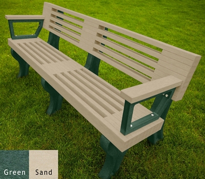 White bench with arms hot sale