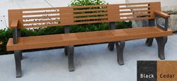 Outdoor Bench with Backrest and Arms - 8 ft