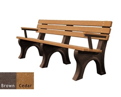 6'W Outdoor Bench with Backrest and Arms