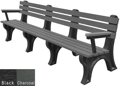 8'W Outdoor Bench with Backrest and Arms