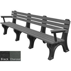 8'W Outdoor Bench with Backrest and Arms