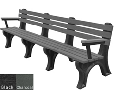 8'W Outdoor Bench with Backrest and Arms