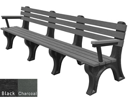 8'W Outdoor Bench with Backrest and Arms