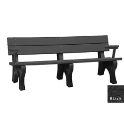 6' W Eco Friendly Bench with Backrest and Arms