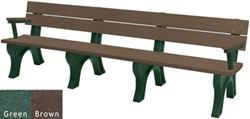 8' W Eco Friendly Bench with Backrest and Arms