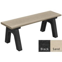 Recycled Plastic Outdoor Flat Bench - 4 Ft