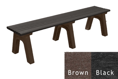 Recycled Plastic Outdoor Flat Bench - 6 Ft Wide