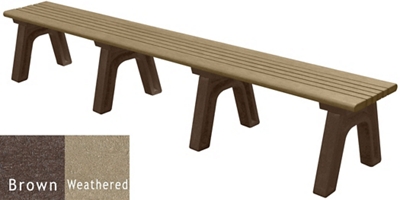 Recycled Plastic Outdoor Flat Bench - 8 Ft Wide