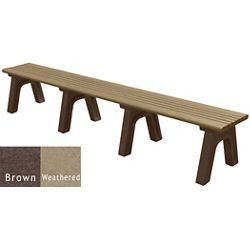 Recycled Plastic Outdoor Flat Bench - 8 Ft Wide