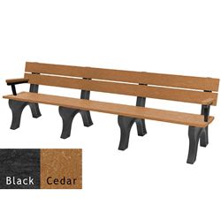 Recycled Plastic Economy Outdoor Bench with Arms - 8 Ft