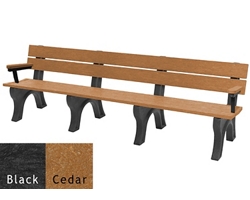 Recycled Plastic Economy Outdoor Bench with Arms - 8 Ft