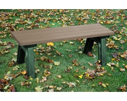 Recycled Plastic Outdoor Flat Bench - 4 Ft