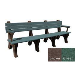 Recycled Plastic Outdoor Bench with Arms - 8 Ft