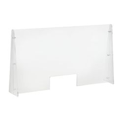 Protective Acrylic Sneeze Guard with Pass Through Slot 42"W x 24"H