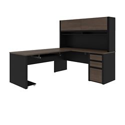 Connexion L-Shaped Desk with Storage Hutch and File Drawers - 71"W