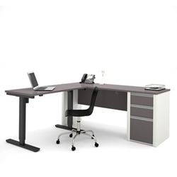 Connexion Reversible L-Shaped Desk with Adjustable Height Return - 71"W