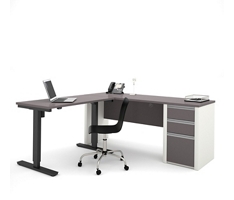 Connexion Reversible L-Shaped Desk with Adjustable Height Return - 71"W