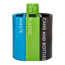 Recycle and Trash Receptacle, 1/2-Round - 23 Gallon